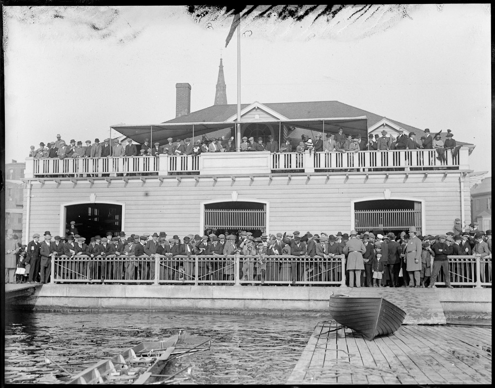 Union Boat House on the Charles River watching at boat race
