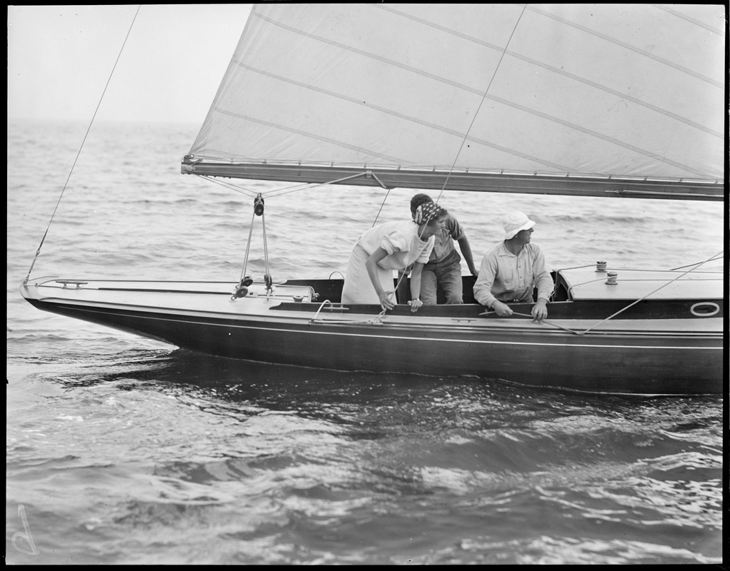 Elizabeth Hovey sailing in International Races off Marblehead