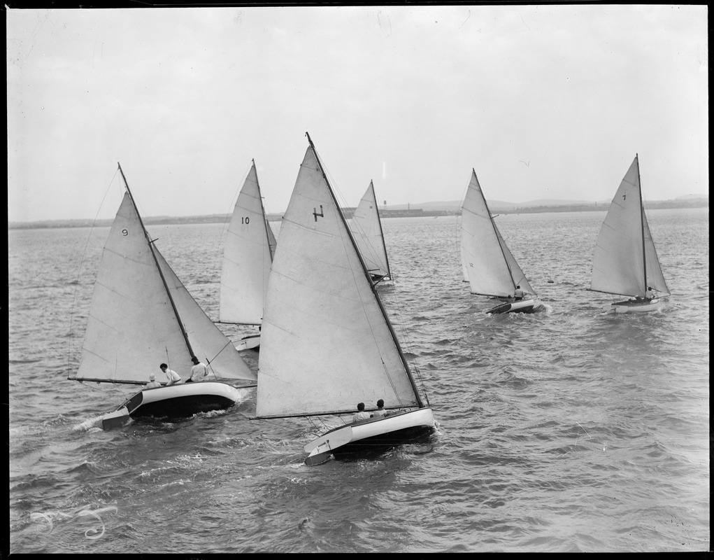 Cat boat class at South Boston Yacht Club - Digital Commonwealth