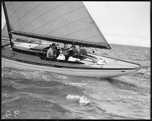 8-meter boat no. 17 racing at Marblehead