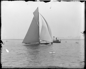 Yacht Resolute passing buoy during race