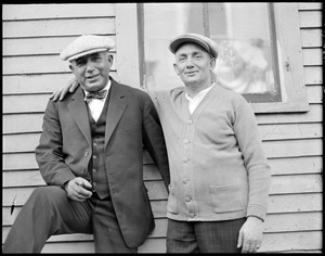 Ben Pine and Angus Walters, Fishermen skippers of the Thebaud and Bluenose, in Gloucester