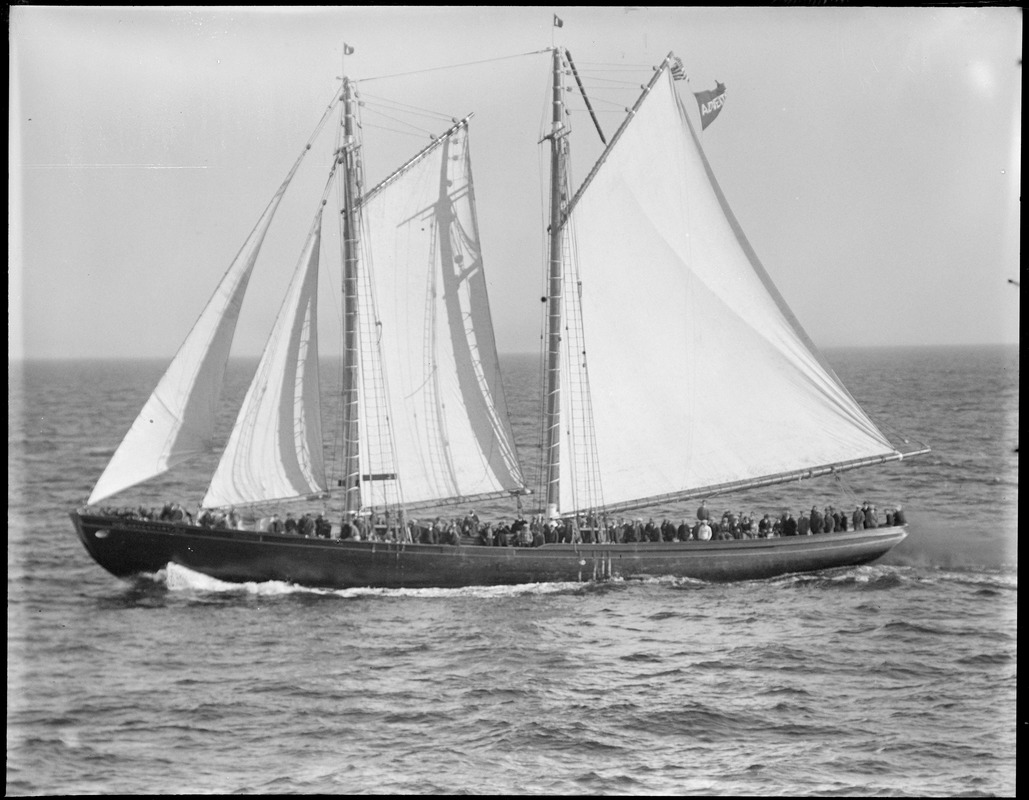 Schooner Adventure on sea trials