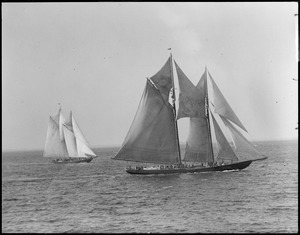 Henry Ford leading Columbia off Gloucester