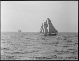 Fishing schooner race off Gloucester