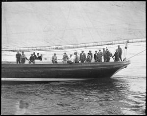 Men aboard the fishing schooner Progress