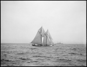 Fishing schooner under full sail