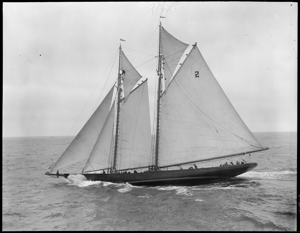 Fishing schooner Gertrude L. Thebaud off Gloucester - Digital Commonwealth