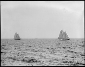 Henry Ford leads Bluenose in Fisherman's race off Gloucester