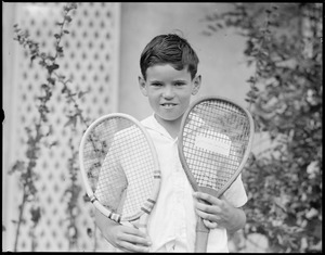 Johnny Palfrey - Old and new racquet - Longwood Court