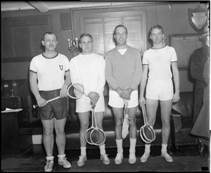 Unidentified 4 men with tennis rackets