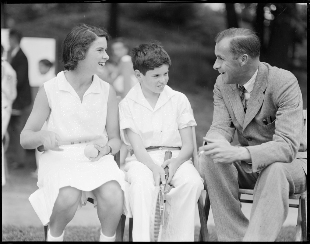 L-R: Sarah Palfrey / John Palfrey / Bill Tilden at Longwood Courts.