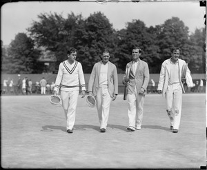 George Mangin, J. Gilbert Hall, Fritz Mercur and Berkeley Bell at Longwood Courts