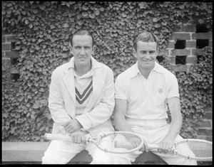 Two players pose for camera