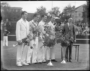 National doubles tennis championship award ceremony, at Longwood