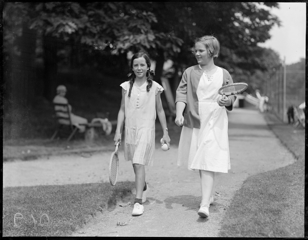 L-R: Ruth Carter, Polly Morrill. Longwood Jr. tennis stars.