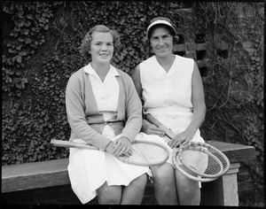 Two women with racquets
