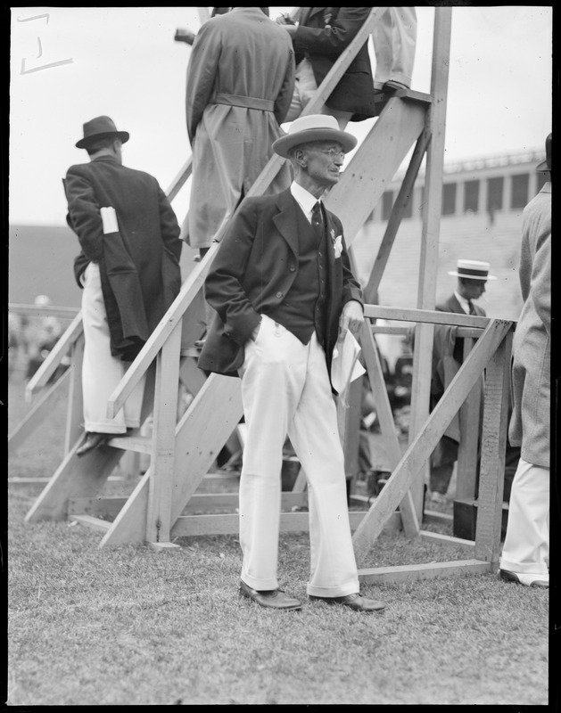 Dr. W. Kendall of bicycle and track fame, at Harvard-Yale track meet