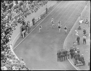 100 meter race at Olympic trials, Harvard Stadium