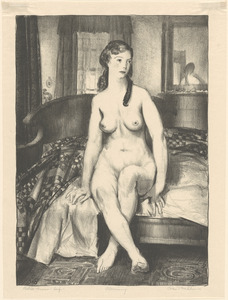 Morning, nude on bed, second stone