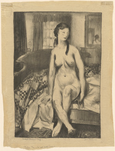Morning, nude on bed, first stone