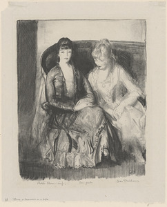 Emma and Marjorie on a sofa
