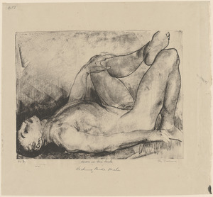Man on his back, nude