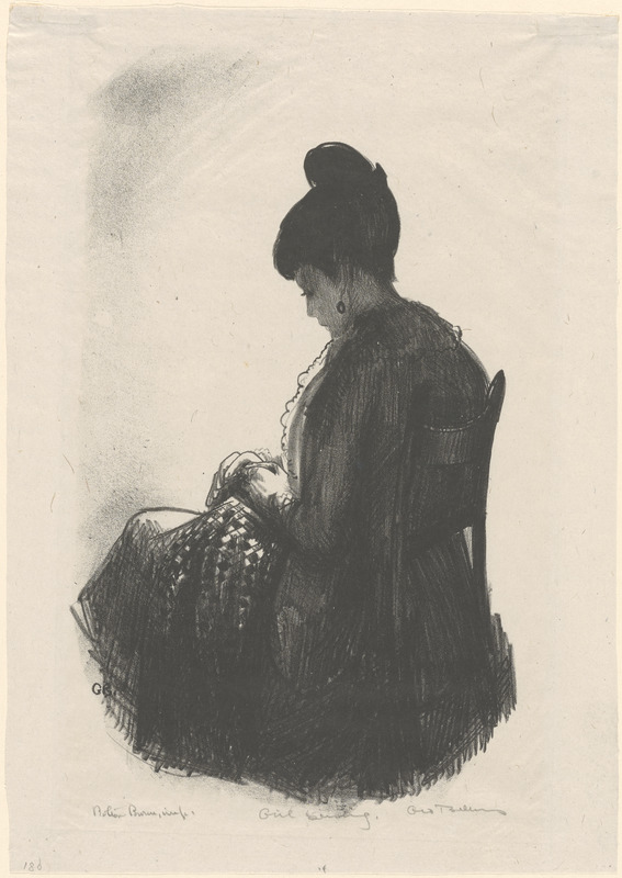Girl sewing