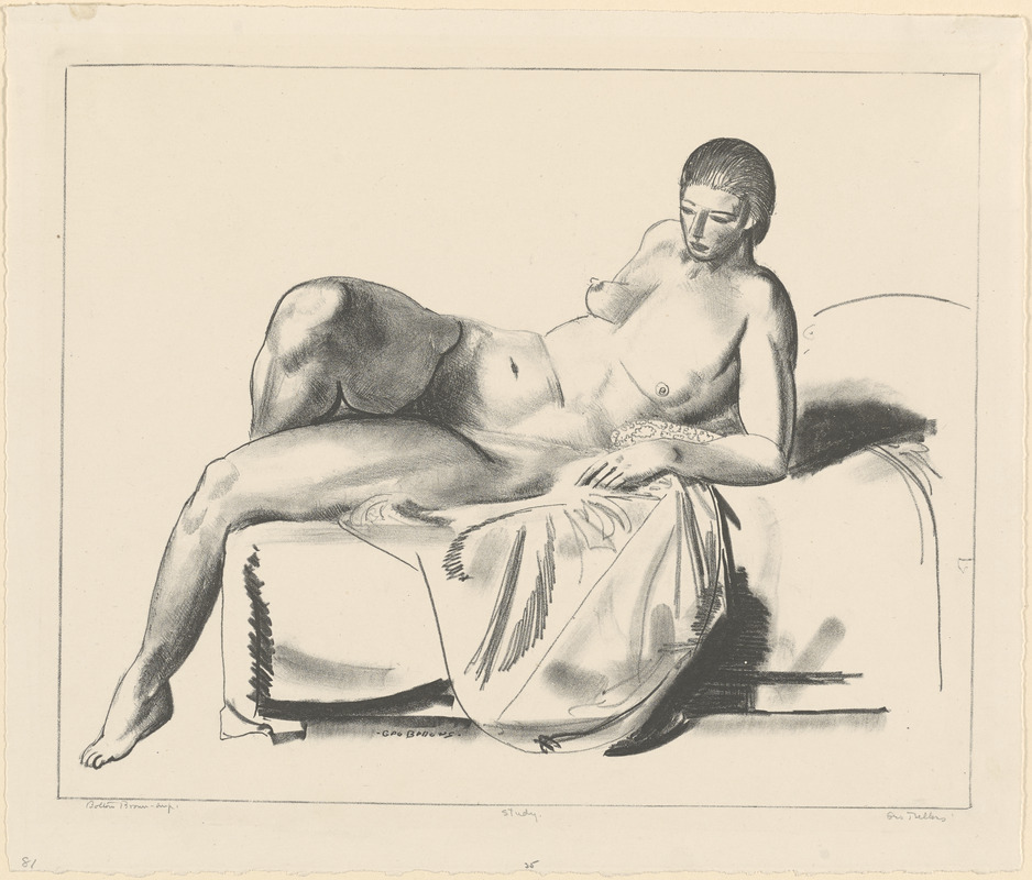Nude study, classic on a couch