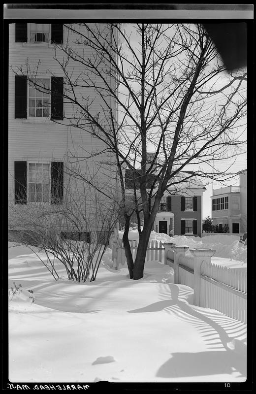 Marblehead, garden scene, snow