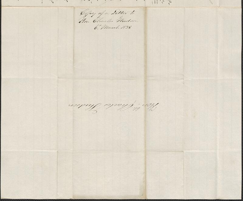 George W. Coffin to Charles Hudson, 6 March 1838 - Digital Commonwealth