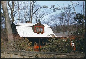 Brown and red house