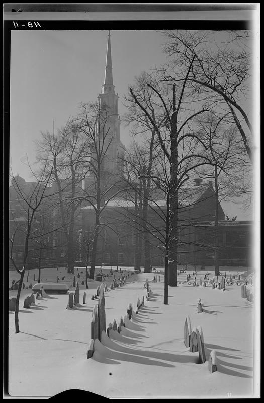 Old Granary Burial Ground on a February morning, Boston