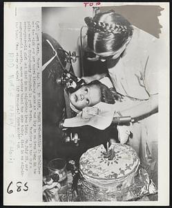 No Cake, Thank You--Willie Jo McCullers was too sick for her third birthday cake as she lay in an iron lung in the polio ward of City-County Hospital in Fort Worth. Earlier in the day a seven-year-old girl had died in an adjoining iron lung. On July 29, her four-year-old cousin, whose mother baked the cake today, died in an adjoining lung.