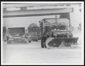 Plows on Rt 95 in Norwood at Neponset St. off ramp