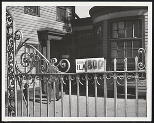 Longshoremen's Strike Vote was taken in three Boston halls yesterday. No outsiders were allowed near and exact vote was not disclosed. Above, the scene at St. Vincent's Hall, where South Boston local voted to go out.