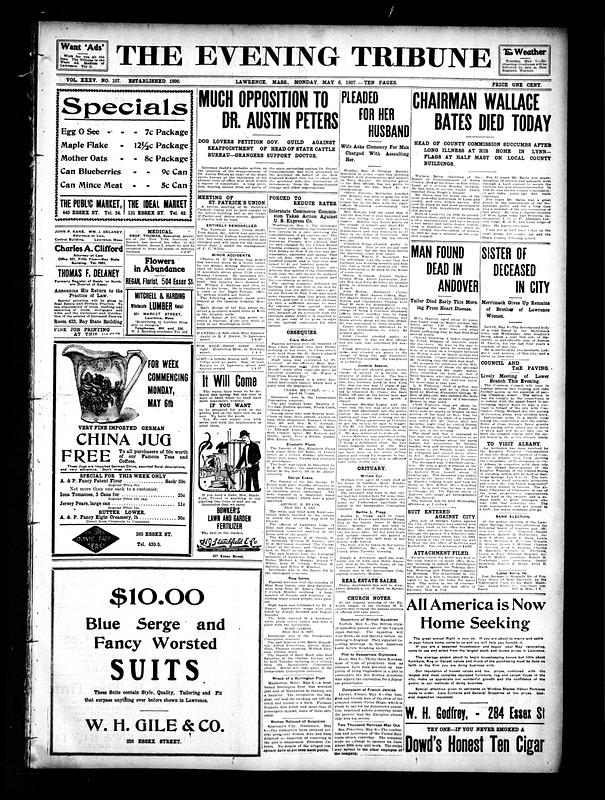 The Evening Tribune May 06 1907 Digital Commonwealth the-evening-tribune-may-06-1907-digital-commonwealth