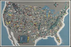 A pictorial map of the United States
