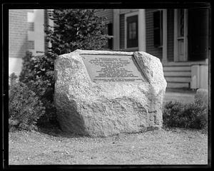 Plaque raised in commemoration of Benedict Arnold's expedition to Quebec, Danvers, Mass.