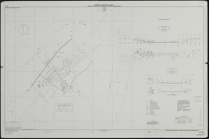 Airport obstruction chart, OC 528, Northeast Philadelphia Airport, Philadelphia, Pennsylvania