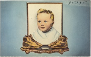 View of child and bronzed shoes