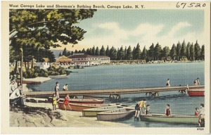West Caroga Lake and Sherman's Bathing Beach, Caroga Lake, N. Y.