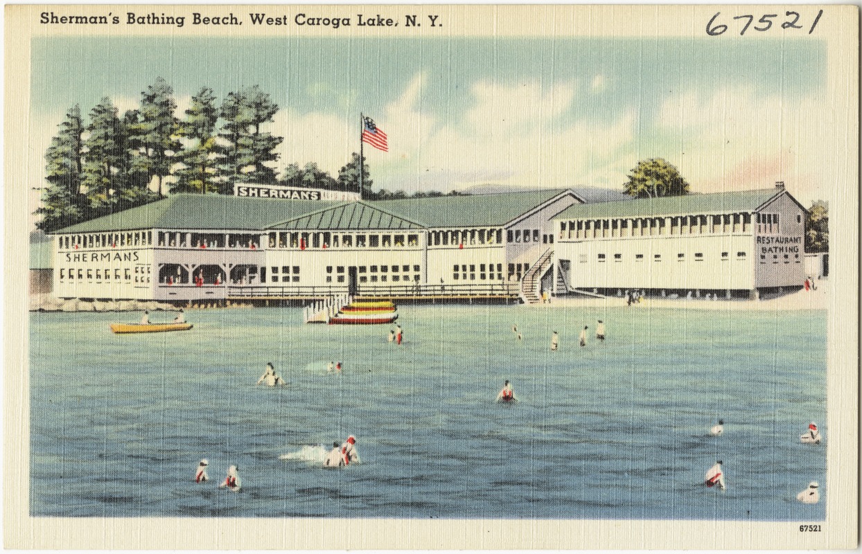 Sherman's Bathing Beach, West Caroga Lake, N. Y. Digital Commonwealth