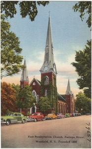 First Presbyterian Church, Portage Street, Westfield, N. Y. Founded 1808