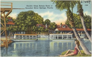 Electric glass bottom boats at beautiful Silver Springs, Florida