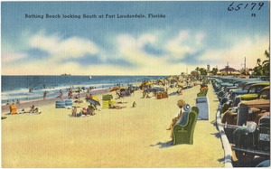 Bathing beach looking south at Fort Lauderdale, Florida