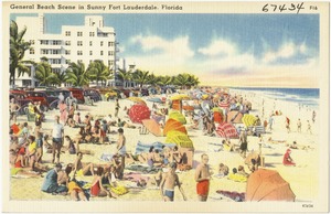 General beach scene in sunny Fort Lauderdale, Florida