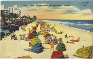Beach scene, looking north, Fort Lauderdale, Florida