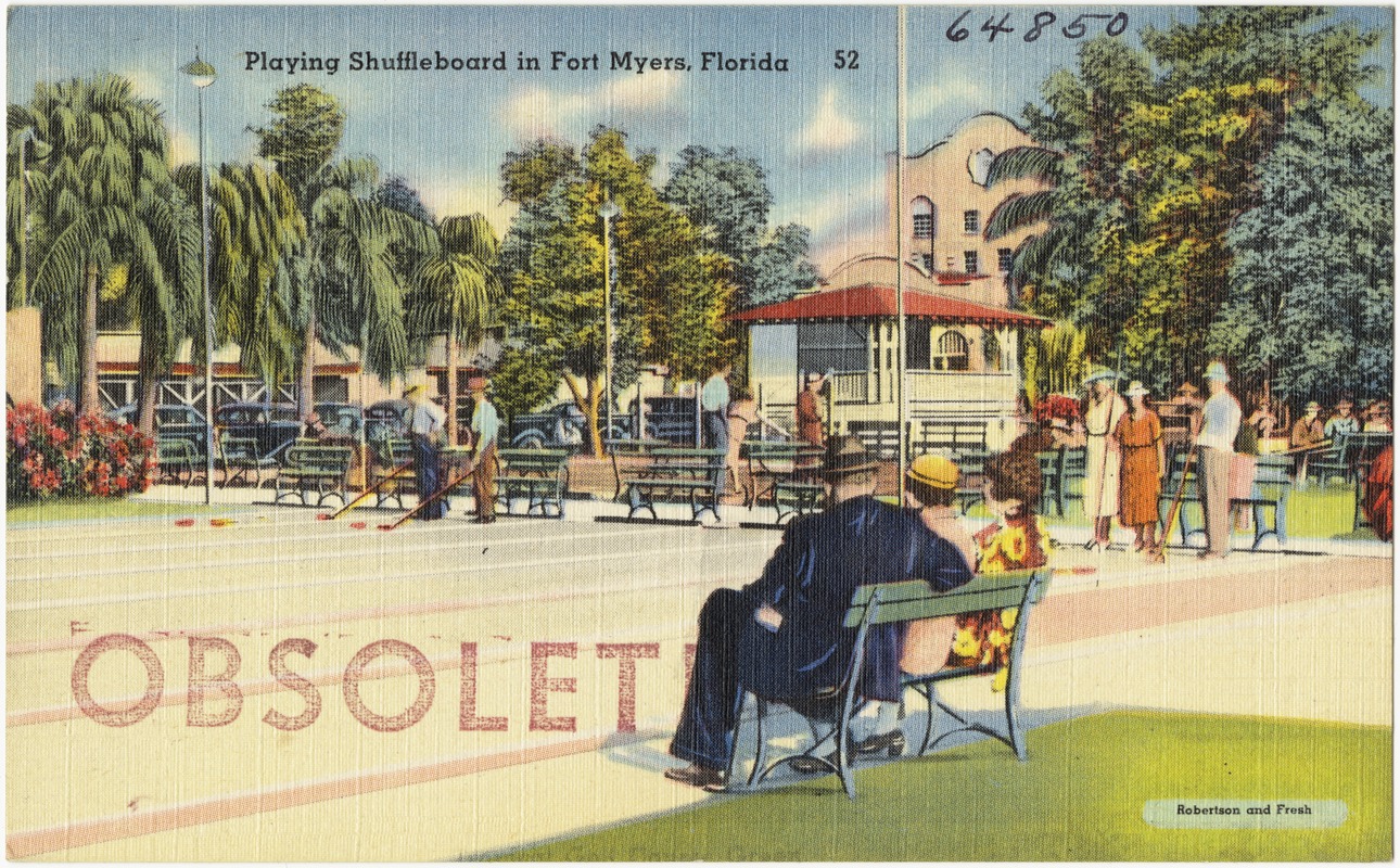 Playing shuffleboard in Fort Myers, Florida
