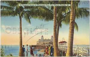 A tropical scene at municipal pier, Fort Myers, Florida